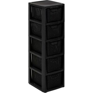 BranQ - 5901098052108 - Noir - 5 paniers - Meuble de rangement - Publicité BranQ - 5901098052108 - Noir - 5 paniers - Meuble de rangement - Publicité