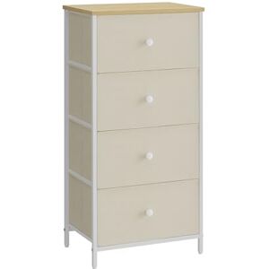 SONGMICS Commode, Meuble de Rangement pour Chambre, Colonne de Rangement en Tissu avec 4 Tiroirs, Cadre en Métal, Jaune Camel et Blanc Crème LTS314W01 - Publicité SONGMICS Commode, Meuble de Rangement pour Chambre, Colonne de Rangement en Tissu avec 4 Tiroirs, Cadre en Métal, Jaune Camel et Blanc Crème LTS314W01 - Publicité