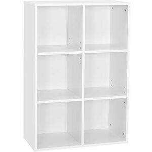 Mondeer Meuble de Rangement, Bibliothèque en Bois de 6 casiers, Étagère de Rangement à 3 Niveaux, pour Salon, Bureau, Salle d’étude, Blanc - Publicité Mondeer Meuble de Rangement, Bibliothèque en Bois de 6 casiers, Étagère de Rangement à 3 Niveaux, pour Salon, Bureau, Salle d’étude, Blanc - Publicité