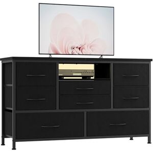 Garvee Commode de Chambre 8 Tiroirs en Tissu, Meuble TV avec Lumière LED, Station de Charge, Meuble de Rangement pour Chambre Enfants, Salon, Couloir - Publicité Garvee Commode de Chambre 8 Tiroirs en Tissu, Meuble TV avec Lumière LED, Station de Charge, Meuble de Rangement pour Chambre Enfants, Salon, Couloir - Publicité