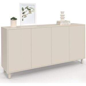 IDMarket Buffet 160 cm BERTILLE 4 Portes Bois Coloris Beige - Publicité IDMarket Buffet 160 cm BERTILLE 4 Portes Bois Coloris Beige - Publicité