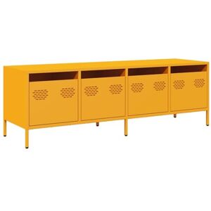 vidaXL Meuble TV Jaune Moutarde 135x39x43,5 cm Acier laminé à Froid, Support TV, Buffet TV, Armoire HiFi, Banc TV, Armoire en métal, Meuble multimédia - Publicité vidaXL Meuble TV Jaune Moutarde 135x39x43,5 cm Acier laminé à Froid, Support TV, Buffet TV, Armoire HiFi, Banc TV, Armoire en métal, Meuble multimédia - Publicité