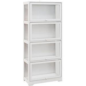 HOMCOM Vitrine pour Collection Buffet Salon Meuble de Rangement à 4 Niveaux avec Portes à abattant, pour Salon Bureau Chambre, 59 x 30 x 139 cm, Blanc - Publicité HOMCOM Vitrine pour Collection Buffet Salon Meuble de Rangement à 4 Niveaux avec Portes à abattant, pour Salon Bureau Chambre, 59 x 30 x 139 cm, Blanc - Publicité