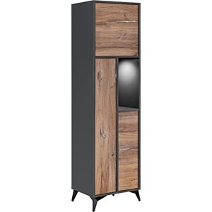 Komodee , Vitrine Armoire Orvieto, Chêne Anthracite, Largeur 51 cm x Hauteur 187 cm x Profondeur 40 cm, LED, pour Salon, Chambre - Publicité Komodee , Vitrine Armoire Orvieto, Chêne Anthracite, Largeur 51 cm x Hauteur 187 cm x Profondeur 40 cm, LED, pour Salon, Chambre - Publicité