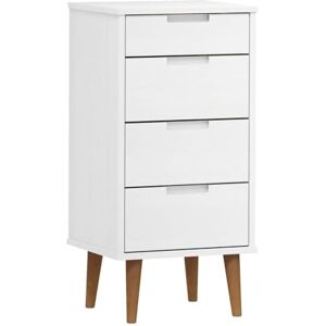 vidaXL Commode, Buffet avec 4 Tiroirs, Armoire de Rangement, Meuble de Salon Salle de Séjour Intérieur, Scandinave, Blanc Bois de Pin Massif - Publicité vidaXL Commode, Buffet avec 4 Tiroirs, Armoire de Rangement, Meuble de Salon Salle de Séjour Intérieur, Scandinave, Blanc Bois de Pin Massif - Publicité
