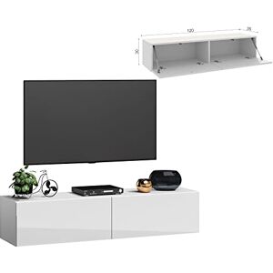 4 house design Television 120 cm TV 65 Pouces Meuble Tele Industriel Longueur Armoire étagère Board lowboard Table Blanc Brillant accrochage/Support 4housedesign®, (Venezia) - Publicité 4 house design Television 120 cm TV 65 Pouces Meuble Tele Industriel Longueur Armoire étagère Board lowboard Table Blanc Brillant accrochage/Support 4housedesign®, (Venezia) - Publicité