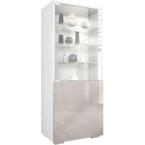 Vladon Vitrine Granada, Armoire Vitrée Made in Germany, avec Porte en Verre et Insert en Verre, Blanc Mat/Gris Sable Haute Brillance (50 x 122,5 x 34,5 cm) - Publicité Vladon Vitrine Granada, Armoire Vitrée Made in Germany, avec Porte en Verre et Insert en Verre, Blanc Mat/Gris Sable Haute Brillance (50 x 122,5 x 34,5 cm) - Publicité