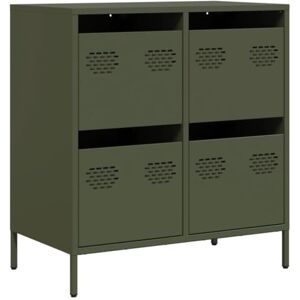 vidaXL Buffet vert olive 68x39x73,5 cm acier laminé à froid - Publicité vidaXL Buffet vert olive 68x39x73,5 cm acier laminé à froid - Publicité