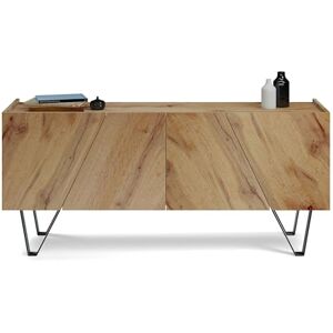 MOBILI FIVER , Buffet 4 Portes Emma, Bois Rustique, avec Pieds Noirs, 168 cmx45 cmx76.6 cm, Mélaminé/Fer, Buffet pour Salle à Manger et Salon, Made in Italy - Publicité MOBILI FIVER , Buffet 4 Portes Emma, Bois Rustique, avec Pieds Noirs, 168 cmx45 cmx76.6 cm, Mélaminé/Fer, Buffet pour Salle à Manger et Salon, Made in Italy - Publicité