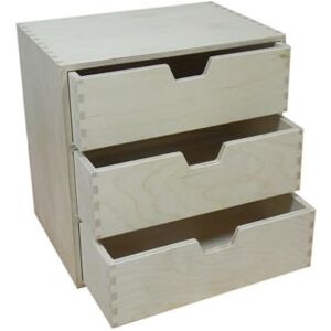 Wooden World Commode en bois à 3 tiroirs Planche de rangement en bois de jeu non peint Découpage 28,5 x 28,5 x 20 cm - Publicité Wooden World Commode en bois à 3 tiroirs Planche de rangement en bois de jeu non peint Découpage 28,5 x 28,5 x 20 cm - Publicité