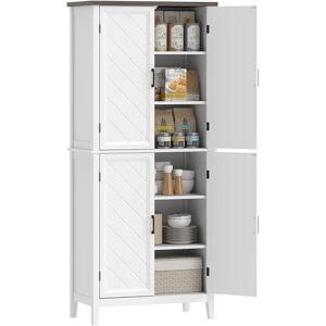 HOMCOM Buffet Haut Cuisine 6 Niveaux, Armoire de Cuisine, vaisselier, 4 Portes à Chevrons et 4 étagères réglables, Style Rustique, Meuble de Rangement pour Salon, Salle à Manger, 76x40x178,5cm, Blanc - Publicité HOMCOM Buffet Haut Cuisine 6 Niveaux, Armoire de Cuisine, vaisselier, 4 Portes à Chevrons et 4 étagères réglables, Style Rustique, Meuble de Rangement pour Salon, Salle à Manger, 76x40x178,5cm, Blanc - Publicité