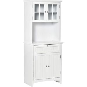 HOMCOM Meuble haut pour cuisine et salle à manger avec 2 placards, étagères réglables et plateau de repos, en MDF, 68,6 x 40 x 164 cm, blanc - Publicité HOMCOM Meuble haut pour cuisine et salle à manger avec 2 placards, étagères réglables et plateau de repos, en MDF, 68,6 x 40 x 164 cm, blanc - Publicité