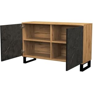 BDW Commode à 2 portes – 120 cm de large, 88 cm de haut – Armoire en chêne artisanal/pierre noire, buffet, multi-usage, armoire à chaussures, commode, armoire de classement – Salon, chambre à - Publicité BDW Commode à 2 portes – 120 cm de large, 88 cm de haut – Armoire en chêne artisanal/pierre noire, buffet, multi-usage, armoire à chaussures, commode, armoire de classement – Salon, chambre à - Publicité