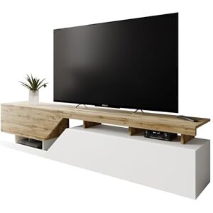 Console TV Comfivo AC104 - Wotan chêne Blanc - Fixée au mur - 200x47x35cm - Publicité Console TV Comfivo AC104 - Wotan chêne Blanc - Fixée au mur - 200x47x35cm - Publicité