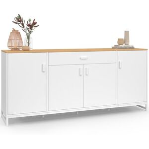 IDMarket Buffet 180 cm Washington XXL 4 Portes et 1 tiroir Bois et Blanc - Publicité IDMarket Buffet 180 cm Washington XXL 4 Portes et 1 tiroir Bois et Blanc - Publicité