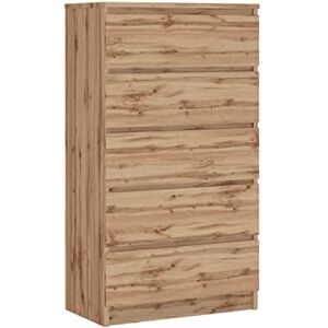 3E 3xE living.com Commode avec 5 tiroirs chêne wotan, L : 70 cm, H : 125 cm P : 39 cm - Publicité 3E 3xE living.com Commode avec 5 tiroirs chêne wotan, L : 70 cm, H : 125 cm P : 39 cm - Publicité