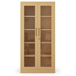 Jan Nowak Armoire de Bureau Metallique 185 x 90 x 40 cm Etagères Réglables en Hauteur, 2 Clés Incluses Etagère en Acier Robuste avec Portes en Verre pour Le Rangement Beige - Publicité Jan Nowak Armoire de Bureau Metallique 185 x 90 x 40 cm Etagères Réglables en Hauteur, 2 Clés Incluses Etagère en Acier Robuste avec Portes en Verre pour Le Rangement Beige - Publicité