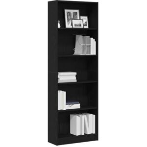 vidaXL Bibliothèque en Chêne Noir - 6 Étagères pour Intérieur - Publicité vidaXL Bibliothèque en Chêne Noir - 6 Étagères pour Intérieur - Publicité