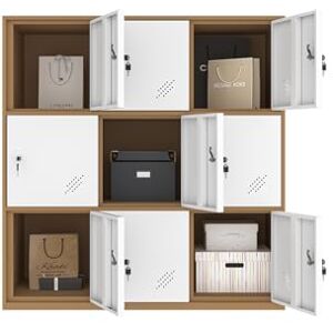 MECOLOR 6,9 Portes Petite Armoire de Bureau en métal, casier à la Maison, Chambre à Coucher, Salle de Classe et école casiers pour Enfants, Étudiants Bleu Brun et Blanc casiers - Publicité MECOLOR 6,9 Portes Petite Armoire de Bureau en métal, casier à la Maison, Chambre à Coucher, Salle de Classe et école casiers pour Enfants, Étudiants Bleu Brun et Blanc casiers - Publicité