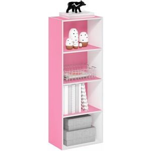 Bibliothèque Furinno Luder 4 Niveaux Rose/Blanc - Étagère - Publicité Bibliothèque Furinno Luder 4 Niveaux Rose/Blanc - Étagère - Publicité
