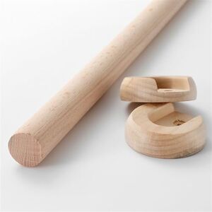 SEEHA 1 barre de penderie ronde en bois de qualité supérieure for suspendre des vêtements, tringle de penderie en bois naturel avec supports d'extrémité for le rangement des placards(D2.5cm/0.98in,L 70cm/27 - Publicité SEEHA 1 barre de penderie ronde en bois de qualité supérieure for suspendre des vêtements, tringle de penderie en bois naturel avec supports d'extrémité for le rangement des placards(D2.5cm/0.98in,L 70cm/27 - Publicité