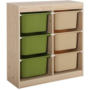 sweeek Meuble de Rangement Enfant 6 bacs de Rangement en Plastique Vert Olive Taupe Sora - Publicité sweeek Meuble de Rangement Enfant 6 bacs de Rangement en Plastique Vert Olive Taupe Sora - Publicité