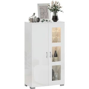 HOMCOM Vitrine Blanc avec LED 16 Couleurs et télécommande, Haute Brillance, Meuble Salon Moderne, Buffet pour Cuisine 71x35x126cm - Publicité HOMCOM Vitrine Blanc avec LED 16 Couleurs et télécommande, Haute Brillance, Meuble Salon Moderne, Buffet pour Cuisine 71x35x126cm - Publicité