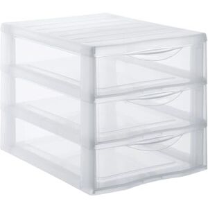 Sundis 4218001 Tour de Rangement Format A4 3 tiroirs avec Poignée ergonomique Système d'Arrêt à l'Ouverture, Plastique, Transparent - Publicité Sundis 4218001 Tour de Rangement Format A4 3 tiroirs avec Poignée ergonomique Système d'Arrêt à l'Ouverture, Plastique, Transparent - Publicité