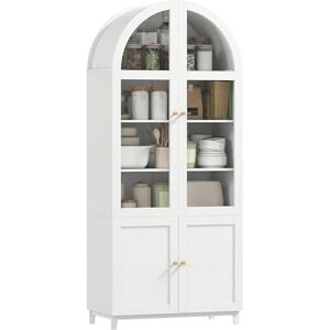 HOMCOM Buffet Haut Cuisine, Armoire de Cuisine, vaisselier vitrine avec 4 Portes Dont 2 en Acrylique et étagères réglables, Meuble de Rangement pour Salon, Salle à Manger, 78 x 40 x 180 cm, Blanc - Publicité HOMCOM Buffet Haut Cuisine, Armoire de Cuisine, vaisselier vitrine avec 4 Portes Dont 2 en Acrylique et étagères réglables, Meuble de Rangement pour Salon, Salle à Manger, 78 x 40 x 180 cm, Blanc - Publicité