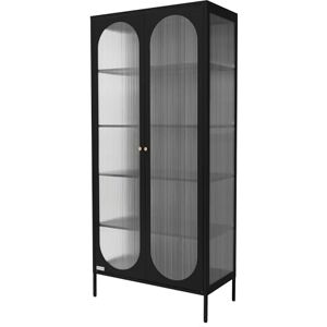 ML DESIGN modern living ML-Design Vitrine de Salon 80x175x40 cm, Noir, Armoire avec 5 Compartiments de Rangement/Étagères et 2 Portes, Métallique en Acier, Style Industriel, Commode Bibliothèque de Classement pour Bureau - Publicité ML DESIGN modern living ML-Design Vitrine de Salon 80x175x40 cm, Noir, Armoire avec 5 Compartiments de Rangement/Étagères et 2 Portes, Métallique en Acier, Style Industriel, Commode Bibliothèque de Classement pour Bureau - Publicité
