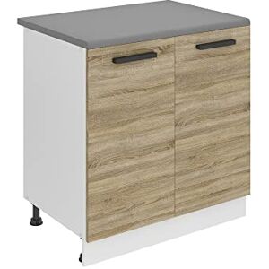 B BELINI GROUP Belini Meuble de cuisine bas avec plan de travail, meuble de cuisine avec 2 portes, chêne Sonoma Largeur 80 cm - Publicité B BELINI GROUP Belini Meuble de cuisine bas avec plan de travail, meuble de cuisine avec 2 portes, chêne Sonoma Largeur 80 cm - Publicité