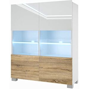 B BELINI GROUP BELINI Commode pour Chambre ou Salon NEX KOM I Meuble avec 2 Portes Vitrées I Taille: 36 x 100 x 115 cm I Rangement Couleur: Blanc Très Brillant/Chêne Sonoma - Publicité B BELINI GROUP BELINI Commode pour Chambre ou Salon NEX KOM I Meuble avec 2 Portes Vitrées I Taille: 36 x 100 x 115 cm I Rangement Couleur: Blanc Très Brillant/Chêne Sonoma - Publicité