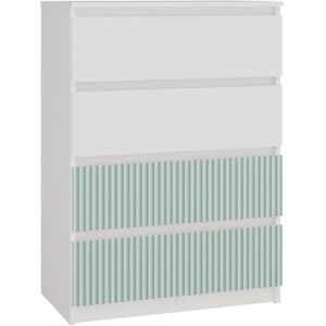 CDF Commode Malwa M4 Couleur : Blanc/Vert Menthe Armoire pour Documents, Petits Objets Idéal pour Salon, Chambre à Coucher, Chambre d'enfant, 4 tiroirs spacieux - Publicité CDF Commode Malwa M4 Couleur : Blanc/Vert Menthe Armoire pour Documents, Petits Objets Idéal pour Salon, Chambre à Coucher, Chambre d'enfant, 4 tiroirs spacieux - Publicité