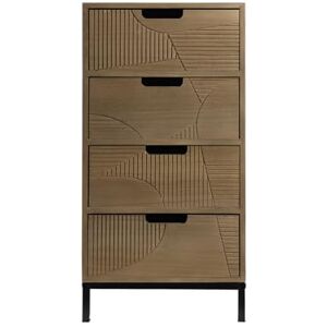 Rebecca Mobili Commode Moderne, Commode 4 Tiroirs, Bois Métal, Noir Marron, pour Salle de Bain Entrée, Style Industriel Moderne Dimensions HxLxP : 67,5 x 35 x 30 cm Art. RE6911 - Publicité Rebecca Mobili Commode Moderne, Commode 4 Tiroirs, Bois Métal, Noir Marron, pour Salle de Bain Entrée, Style Industriel Moderne Dimensions HxLxP : 67,5 x 35 x 30 cm Art. RE6911 - Publicité