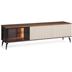 MINIO go for it Meuble TV avec Porte vitrée Ventura, Meuble Bas de Salon, Largeur 180 cm, Couleur Noyer Warmia/Cachemire/Verre antisol, avec éclairage LED - Publicité MINIO go for it Meuble TV avec Porte vitrée Ventura, Meuble Bas de Salon, Largeur 180 cm, Couleur Noyer Warmia/Cachemire/Verre antisol, avec éclairage LED - Publicité