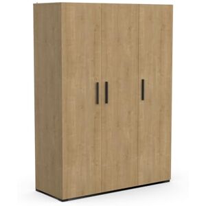 Demeyere Armoire Dressing En Bois Avec Penderie, 4 Etagères et 2 Niches – Style Industriel – Coloris Chêne Hamilton & Finitions Noir Mat 135 x 189 x 52 cm - Publicité