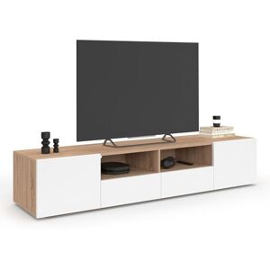 IDMarket Meuble TV 180 cm ELI Bois façon hêtre Portes Blanches - Publicité IDMarket Meuble TV 180 cm ELI Bois façon hêtre Portes Blanches - Publicité