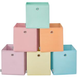 SONGMICS Boîte de Rangement, Lot de 6, Inodore, Panier, Coffre Pliable, Bac, 30 x 30 x 30 cm, en Tissu, pour Étagère Cubique, Organisateur Coloré, pour Chambre, Salon RFB230X01 - Publicité SONGMICS Boîte de Rangement, Lot de 6, Inodore, Panier, Coffre Pliable, Bac, 30 x 30 x 30 cm, en Tissu, pour Étagère Cubique, Organisateur Coloré, pour Chambre, Salon RFB230X01 - Publicité