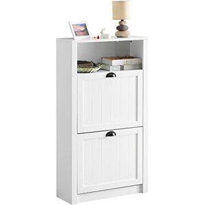 SoBuy Meuble à Chaussures Armoire d'entrée Commode 2 abattants, Coffre avec Un Espace de Rangement, FSR87-K-W - Publicité