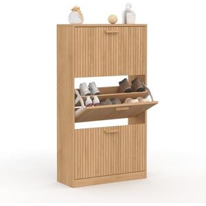 IDMarket Meuble à Chaussures 18 Paires Juliette 3 Portes Lattes tasseau Bois Coloris chêne - Publicité IDMarket Meuble à Chaussures 18 Paires Juliette 3 Portes Lattes tasseau Bois Coloris chêne - Publicité