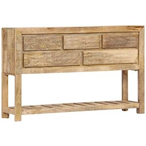 mewmewcat Buffet Table d'Entrée Rétro Table Console en Bois de Manguier Massif avec 5 Tiroirs et 1 étagère 120 x 30 x 75 cm (l x P x H) - Publicité mewmewcat Buffet Table d'Entrée Rétro Table Console en Bois de Manguier Massif avec 5 Tiroirs et 1 étagère 120 x 30 x 75 cm (l x P x H) - Publicité