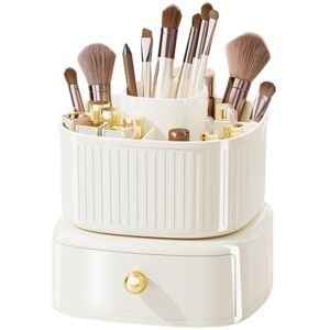 Coyanyu Organisateur de Maquillage Rotatif à 360°, Rangement Porte-pinceaux Organisateur avec Tiroirs, Porte-Crayons Rangement de Bureau pour Cosmétiques, Chambre à Coucher, Salle de Bain (Blanc-crème) - Publicité Coyanyu Organisateur de Maquillage Rotatif à 360°, Rangement Porte-pinceaux Organisateur avec Tiroirs, Porte-Crayons Rangement de Bureau pour Cosmétiques, Chambre à Coucher, Salle de Bain (Blanc-crème) - Publicité