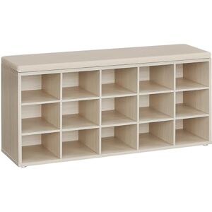 VASAGLE Banc à Chaussures, Organiseur de Chaussures avec 15 Compartiments, Siège Rembourré, pour Entrée, Couloir, Placard, Beige Naturel et Beige Cappuccino LHS015K04 - Publicité VASAGLE Banc à Chaussures, Organiseur de Chaussures avec 15 Compartiments, Siège Rembourré, pour Entrée, Couloir, Placard, Beige Naturel et Beige Cappuccino LHS015K04 - Publicité