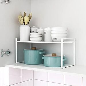 LANTUS Organiseurs de placards Empilables,Étagère de Cuisine, étagère à épices,en Fer et poignée en Bois, Convient pour Le Rangement de la Maison et de la cuisine-36-60 * 21 * 18cm (Blanc) - Publicité LANTUS Organiseurs de placards Empilables,Étagère de Cuisine, étagère à épices,en Fer et poignée en Bois, Convient pour Le Rangement de la Maison et de la cuisine-36-60 * 21 * 18cm (Blanc) - Publicité