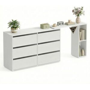 SONGMICS HOME Commode Chambre, Assemblage Rapide sans Outils Toolless, Coiffeuse, Meuble de Rangement, avec Étagère, Côte à Côte ou en L, pour Chambre, Bureau, Blanc Neige LTS656W01 - Publicité SONGMICS HOME Commode Chambre, Assemblage Rapide sans Outils Toolless, Coiffeuse, Meuble de Rangement, avec Étagère, Côte à Côte ou en L, pour Chambre, Bureau, Blanc Neige LTS656W01 - Publicité