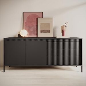 AXLIVING Trentinis 187 2D3S Grande Commode Noire 187,1 cm de Large pour Salon Chambre Entrée - Publicité AXLIVING Trentinis 187 2D3S Grande Commode Noire 187,1 cm de Large pour Salon Chambre Entrée - Publicité