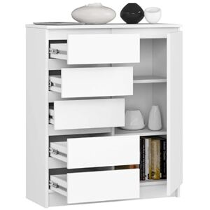 BDW Commode avec 5 tiroirs et 1 porte – 80 cm de large, 97 cm de haut – Armoire, buffet, multi-usage, armoire à chaussures, commode, armoire de classement – salon, chambre à coucher, couloir (blanc) - Publicité BDW Commode avec 5 tiroirs et 1 porte – 80 cm de large, 97 cm de haut – Armoire, buffet, multi-usage, armoire à chaussures, commode, armoire de classement – salon, chambre à coucher, couloir (blanc) - Publicité