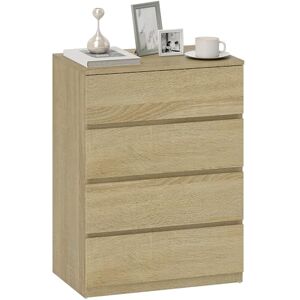 HOMCOM Commode de Chambre à 4 tiroirs, Commode de Chambre à 4 tiroirs avec poignées rainurées, tiroirs à Faible encombrement pour Salon et Couloir, 60x40x80 cm, Couleur Bois - Publicité HOMCOM Commode de Chambre à 4 tiroirs, Commode de Chambre à 4 tiroirs avec poignées rainurées, tiroirs à Faible encombrement pour Salon et Couloir, 60x40x80 cm, Couleur Bois - Publicité