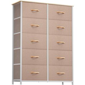 YITAHOME Commode pour Chambre à Coucher avec 10 tiroirs, Meuble de Rangement, Commode pour Chambre à Coucher, Salon, Cadre en Acier Robuste, Planche en Bois, tiroirs en Tissu (Kaki) - Publicité YITAHOME Commode pour Chambre à Coucher avec 10 tiroirs, Meuble de Rangement, Commode pour Chambre à Coucher, Salon, Cadre en Acier Robuste, Planche en Bois, tiroirs en Tissu (Kaki) - Publicité