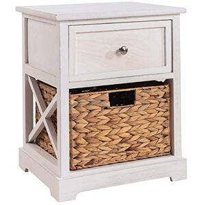 IDIMEX Table de Chevet Cheyenne Petite Commode de Nuit avec 1 tiroir et 1 Panier tressé, en Bois de Paulownia Blanc Style Maison de Campagne - Publicité IDIMEX Table de Chevet Cheyenne Petite Commode de Nuit avec 1 tiroir et 1 Panier tressé, en Bois de Paulownia Blanc Style Maison de Campagne - Publicité